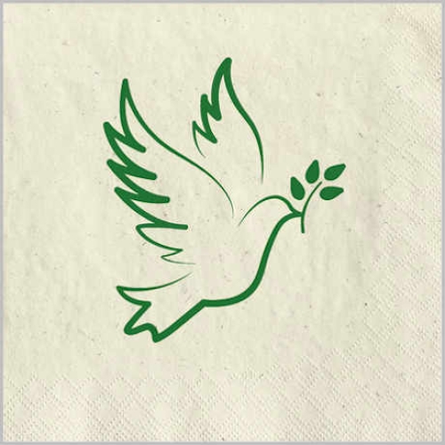 Nachhaltige Gras-Servietten Peace Friedenstaube